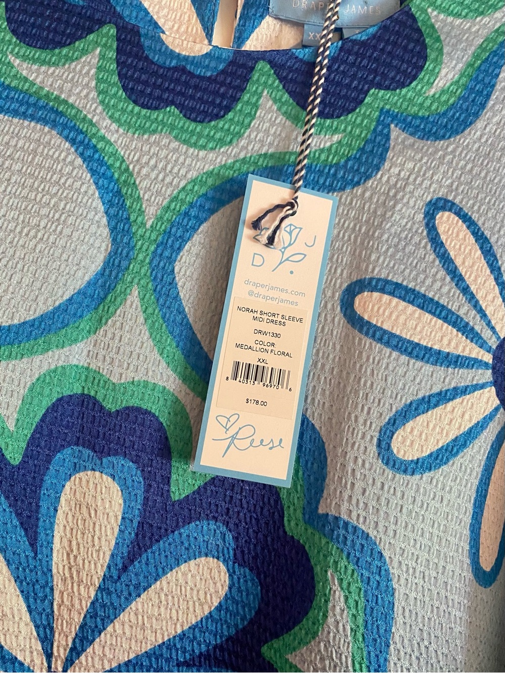 NWT Draper James Kaftan Dress - Picture 6 of 7